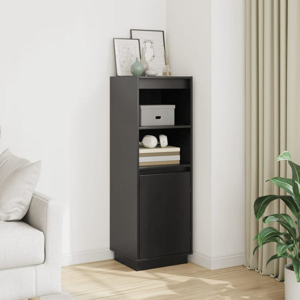Schwarzes Highboard Kiefer Massivholz 37x34x110cm