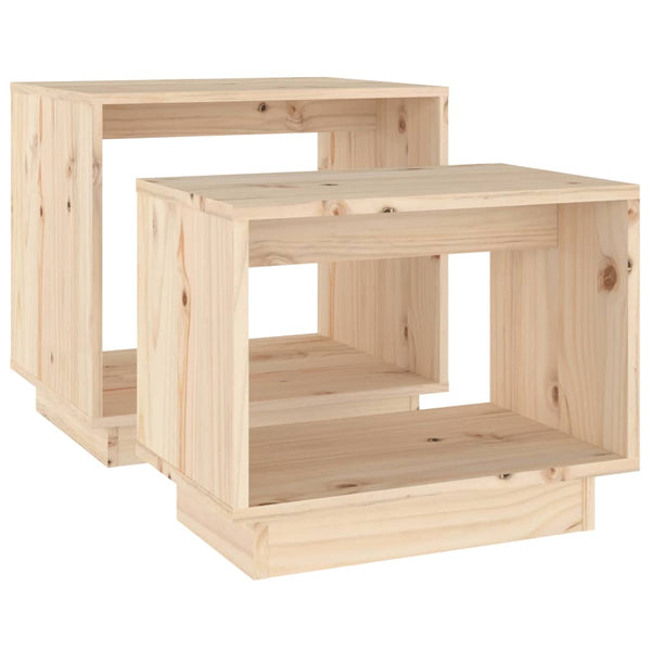 Satztische 2er Set Kiefer Massivholz