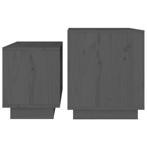 Graue Satztische 2er Set Kiefer Massivholz