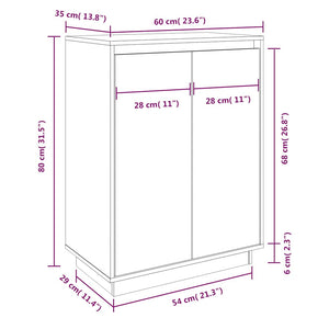 Massivholz Schuhschrank Kiefer 60x80 cm