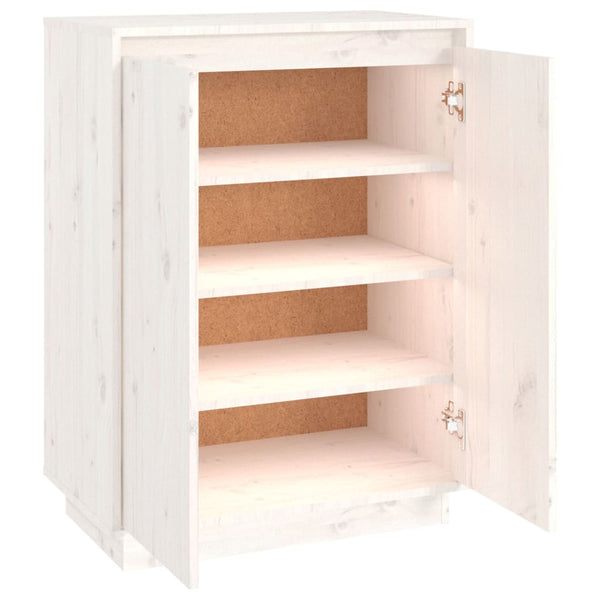 Weißer Schuhschrank Kiefer Massivholz 60cm