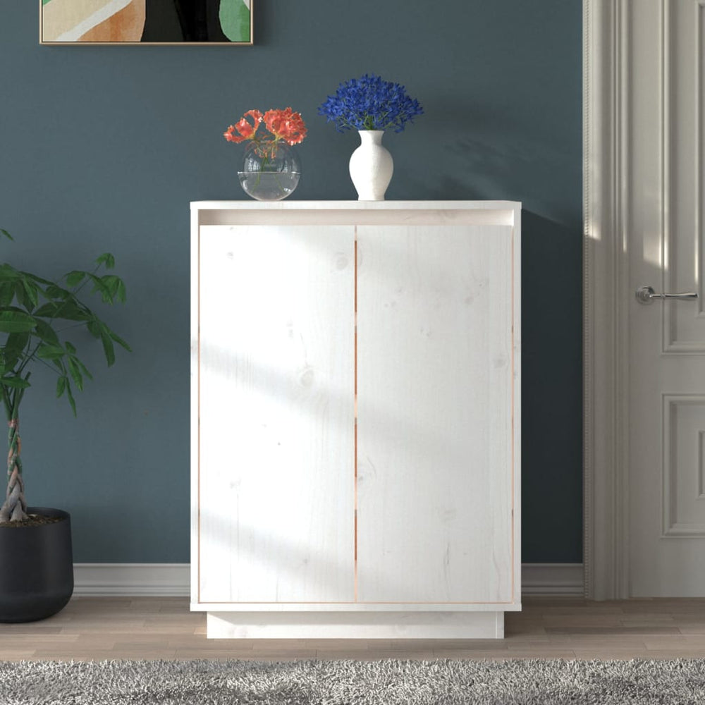 Weißer Schuhschrank Kiefer Massivholz 60cm