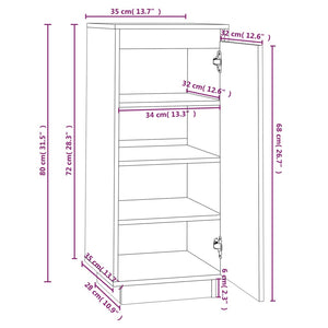 Massivholz Schuhschrank Kiefer 35x35x80cm