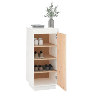 Weißer Schuhschrank Kiefer Massivholz 35x80cm