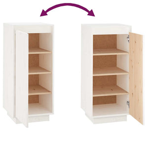 Weißer Schuhschrank Kiefer Massivholz 35x80cm