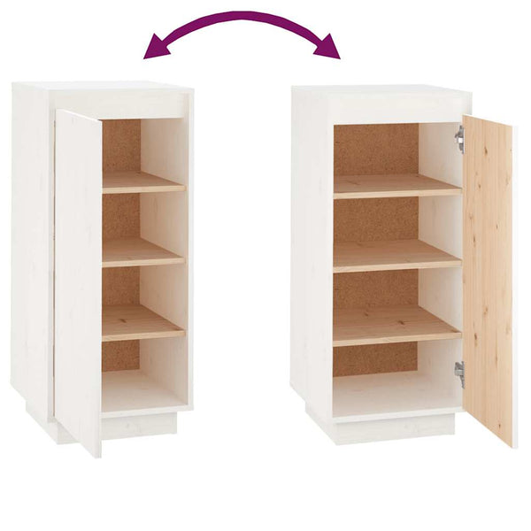 Weißer Schuhschrank Kiefer Massivholz 35x80cm