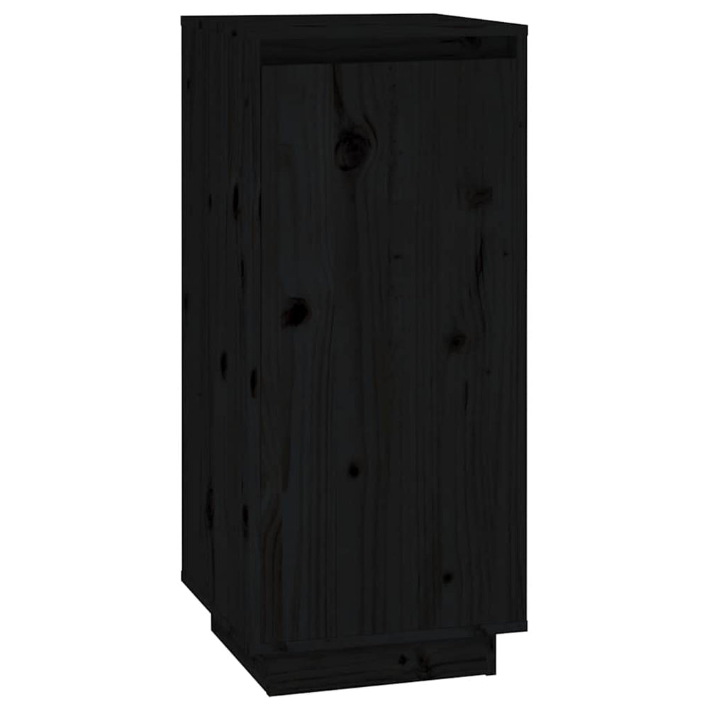 Schuhschrank Schwarz Kiefer Massivholz 35x80cm