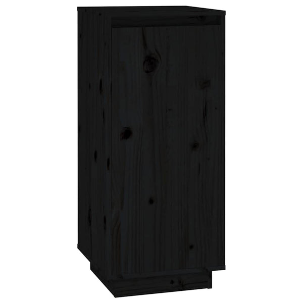 Schuhschrank Schwarz Kiefer Massivholz 35x80cm