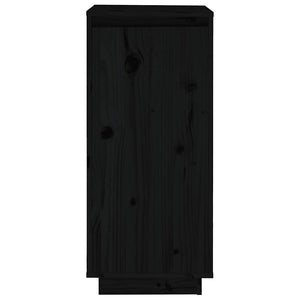 Schuhschrank Schwarz Kiefer Massivholz 35x80cm