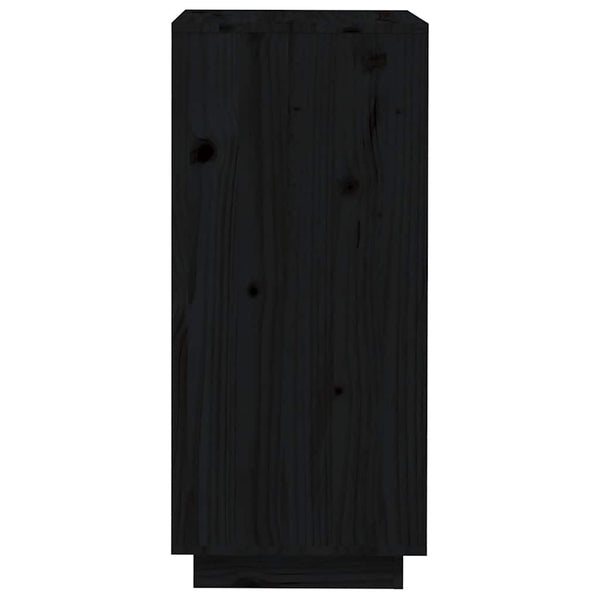 Schuhschrank Schwarz Kiefer Massivholz 35x80cm