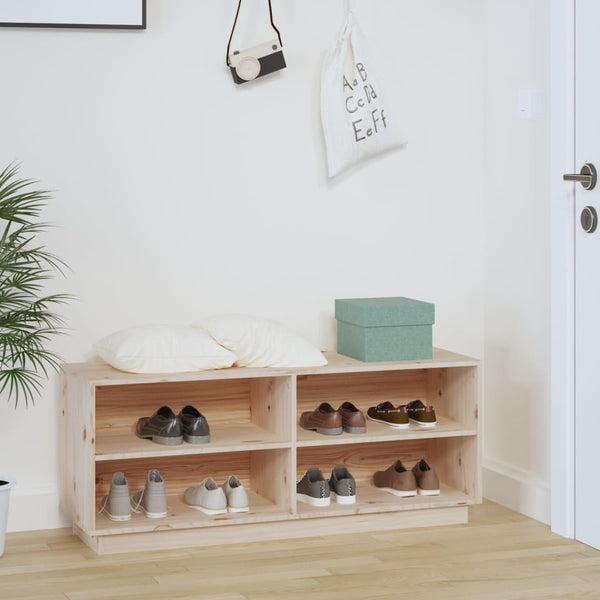 Massivholz Schuhregal Kiefer 110cm