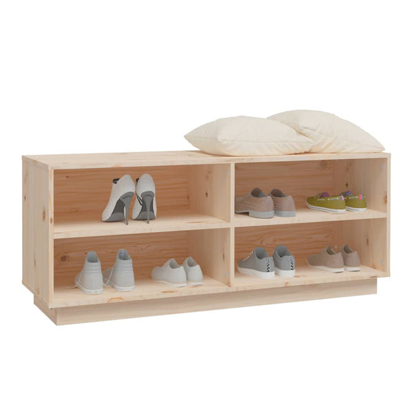 Massivholz Schuhregal Kiefer 110cm