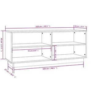 Massivholz Schuhregal Kiefer 110cm