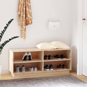 Massivholz Schuhregal Kiefer 110cm
