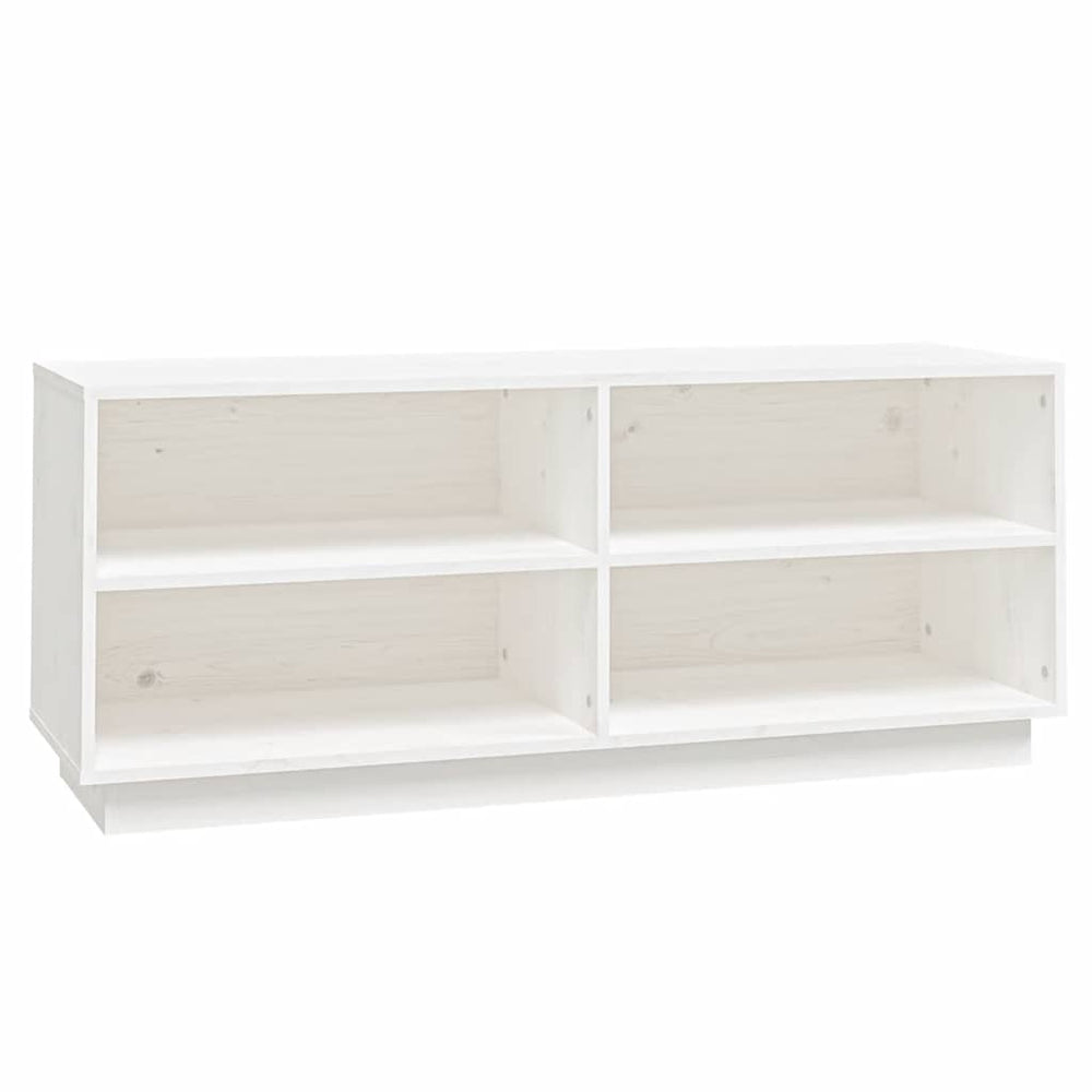 Weißes Schuhregal Kiefer Massivholz 110cm