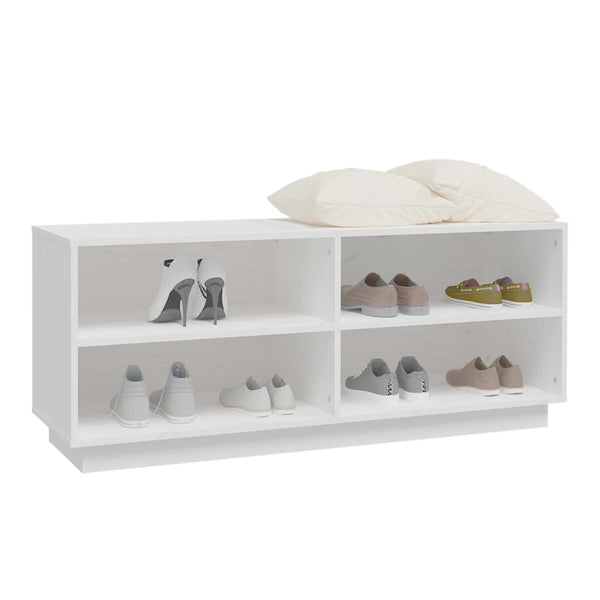 Weißes Schuhregal Kiefer Massivholz 110cm