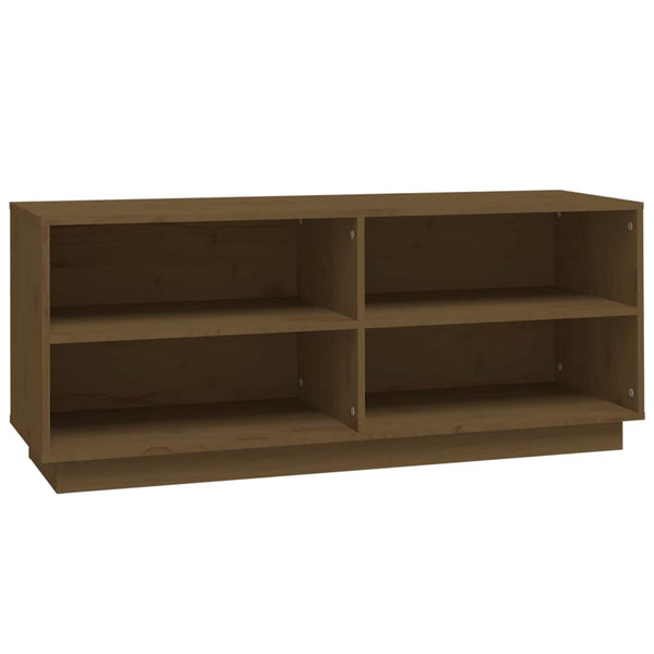 Schuhregal Kiefer Massivholz Honigbraun 110cm
