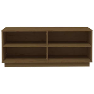 Schuhregal Kiefer Massivholz Honigbraun 110cm