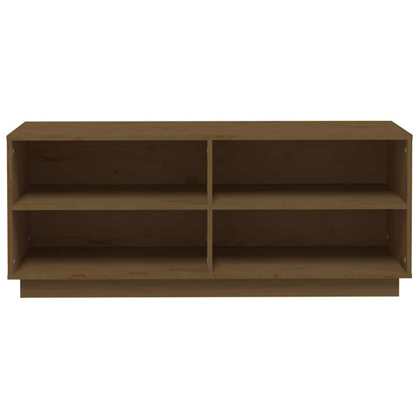 Schuhregal Kiefer Massivholz Honigbraun 110cm
