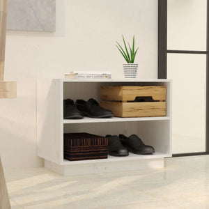 Weißer Schuhschrank Kiefer Massivholz 60 cm