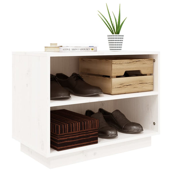 Weißer Schuhschrank Kiefer Massivholz 60 cm