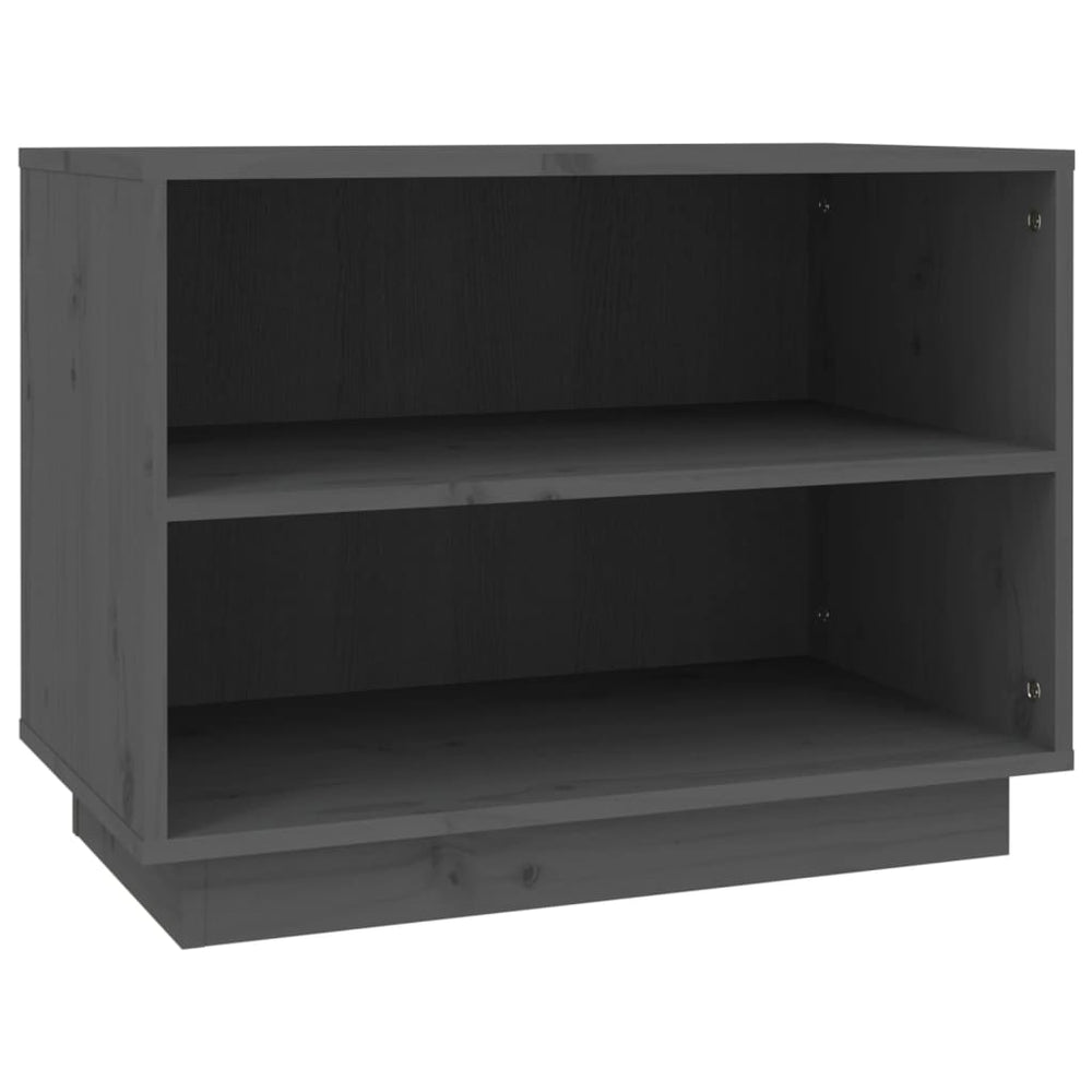 Grauer Schuhschrank Kiefer Massivholz 60cm