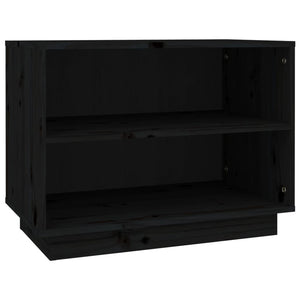 Schuhschrank Schwarz Kiefer Massivholz 60cm