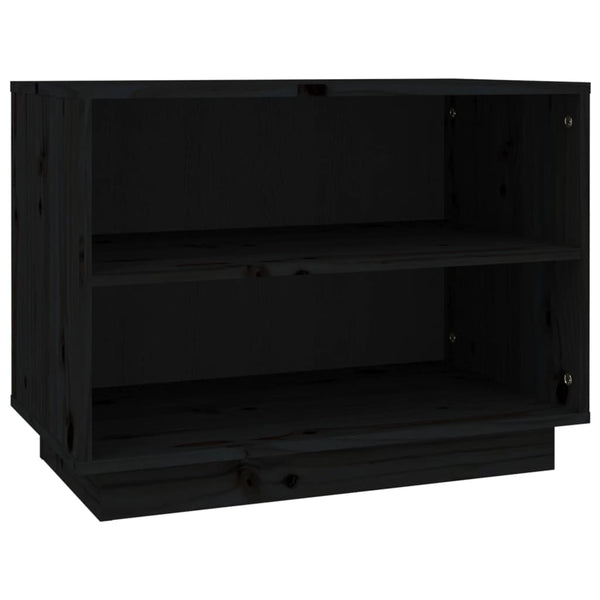 Schuhschrank Schwarz Kiefer Massivholz 60cm