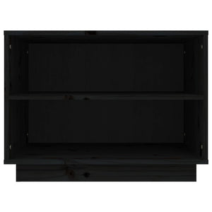Schuhschrank Schwarz Kiefer Massivholz 60cm
