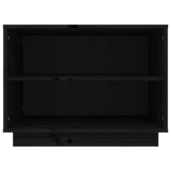 Schuhschrank Schwarz Kiefer Massivholz 60cm