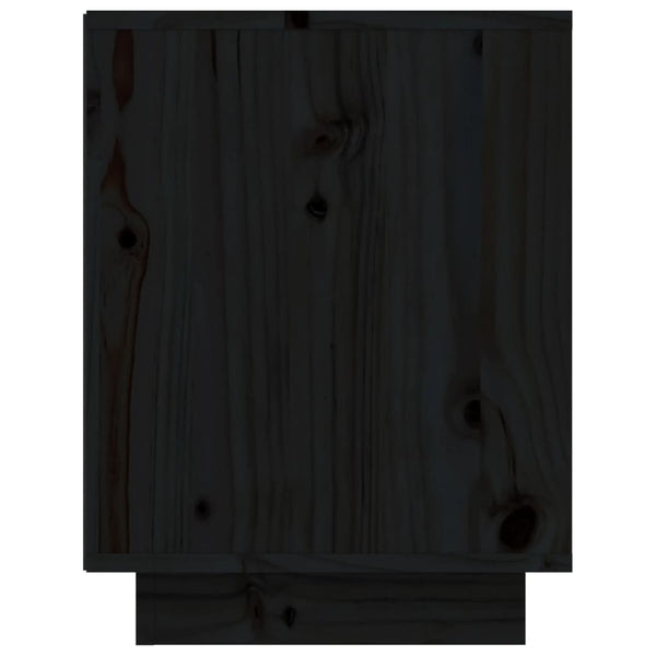 Schuhschrank Schwarz Kiefer Massivholz 60cm