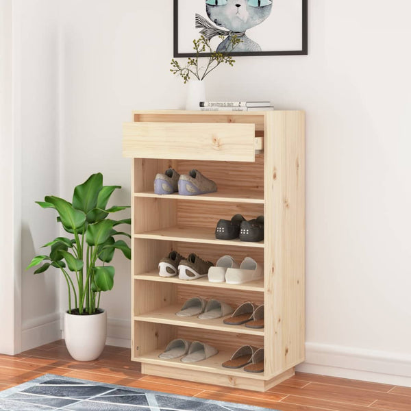 Massivholz Schuhregal Kiefer, 60x34x105 cm