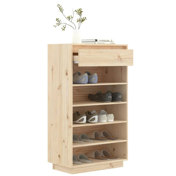 Massivholz Schuhregal Kiefer, 60x34x105 cm
