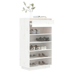Weißes Schuhregal Kiefer Massivholz 60x105 cm