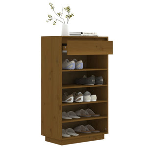 Massivholz Schuhregal Honigbraun