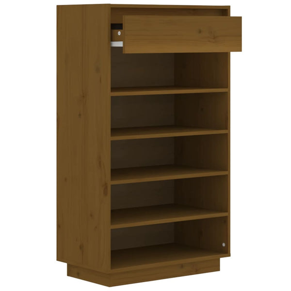 Massivholz Schuhregal Honigbraun