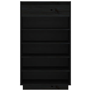 Schuhregal Schwarz Kiefer Massivholz 60x105cm