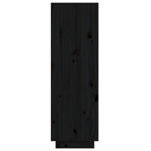 Schuhregal Schwarz Kiefer Massivholz 60x105cm