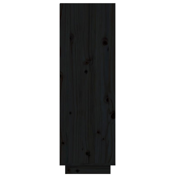 Schuhregal Schwarz Kiefer Massivholz 60x105cm
