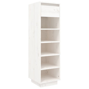 Weißes Schuhregal Kiefer Massivholz 30x105cm