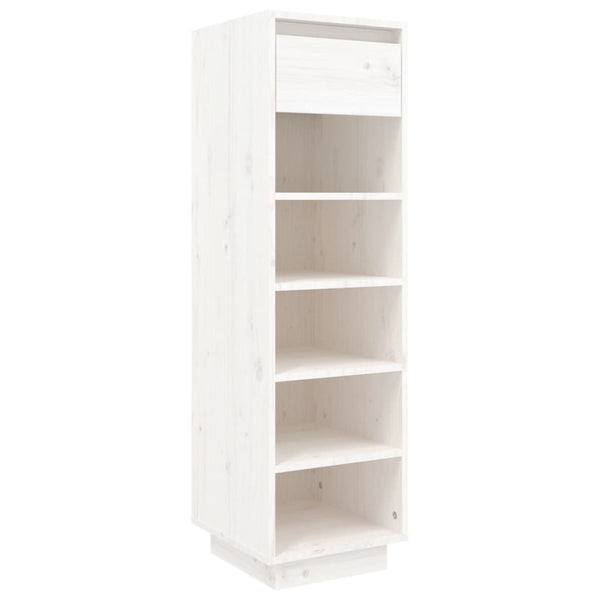 Weißes Schuhregal Kiefer Massivholz 30x105cm