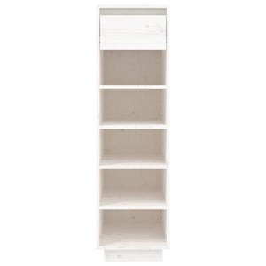 Weißes Schuhregal Kiefer Massivholz 30x105cm