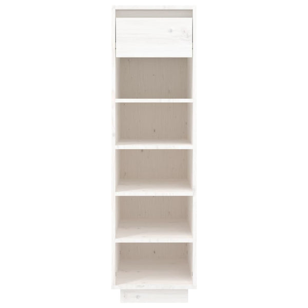 Weißes Schuhregal Kiefer Massivholz 30x105cm