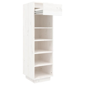 Weißes Schuhregal Kiefer Massivholz 30x105cm