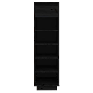 Schuhregal Schwarz Kiefer Massivholz 105 cm