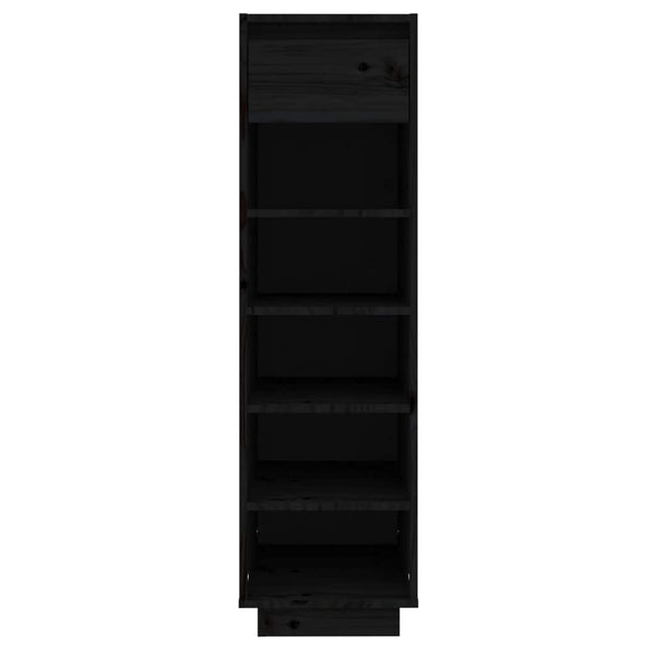 Schuhregal Schwarz Kiefer Massivholz 105 cm