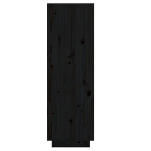 Schuhregal Schwarz Kiefer Massivholz 105 cm