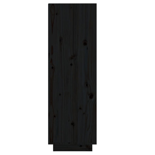 Schuhregal Schwarz Kiefer Massivholz 105 cm