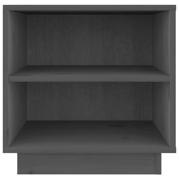 Nachttische 2er Set Grau Kiefer Massivholz