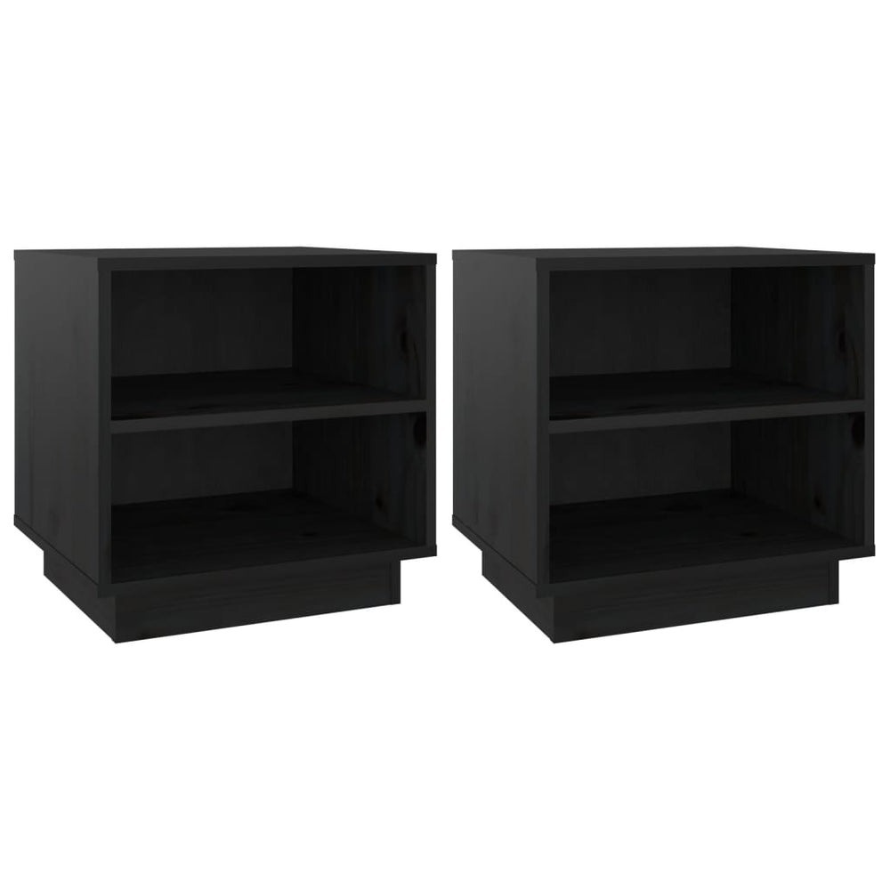 Nachttische 2er Set Kiefer Schwarz 40x34x40cm